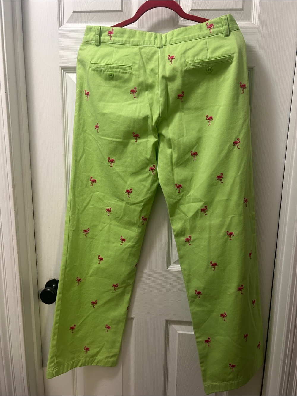 Ralph Lauren Lime Green Straight-Leg Jeans with Flamingo Embroidery - Picture 4 of 4